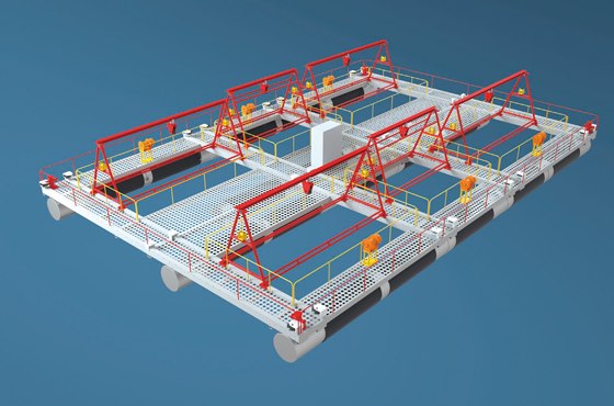 Geophysical exploration source - floating platform for shallow water